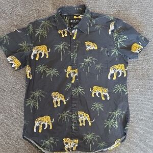 Men's Black Tiger Print Shirt